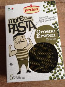 Groene erwten pasta